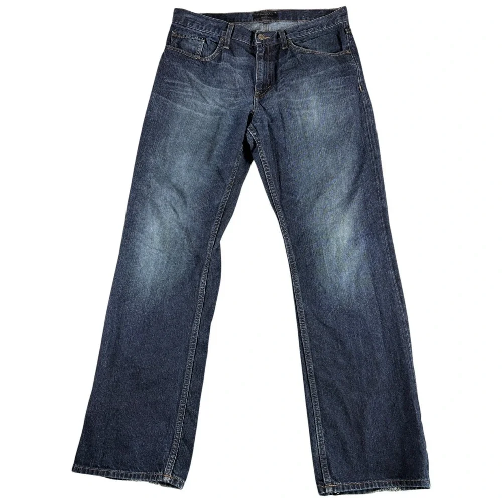 Banana Republic Jeans Mens 35x34 Dark Blue Straight Leg Premium Heritage Classic